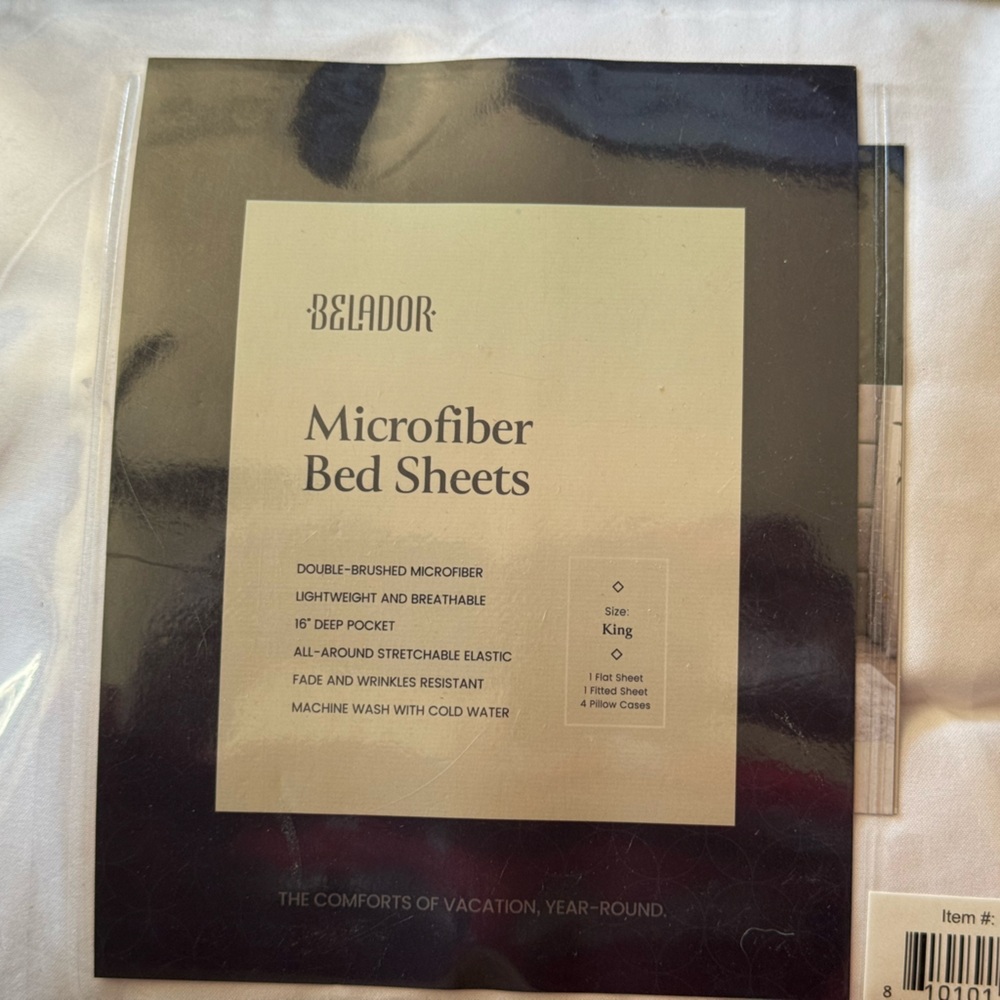 Belador High quality microfiber king size bed, sheets, new deep pocket